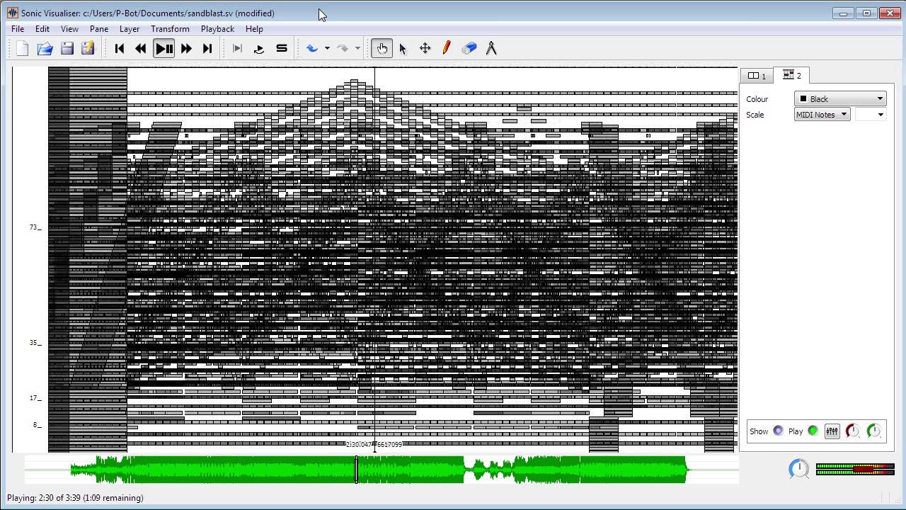sonic visualiser separate waveforms